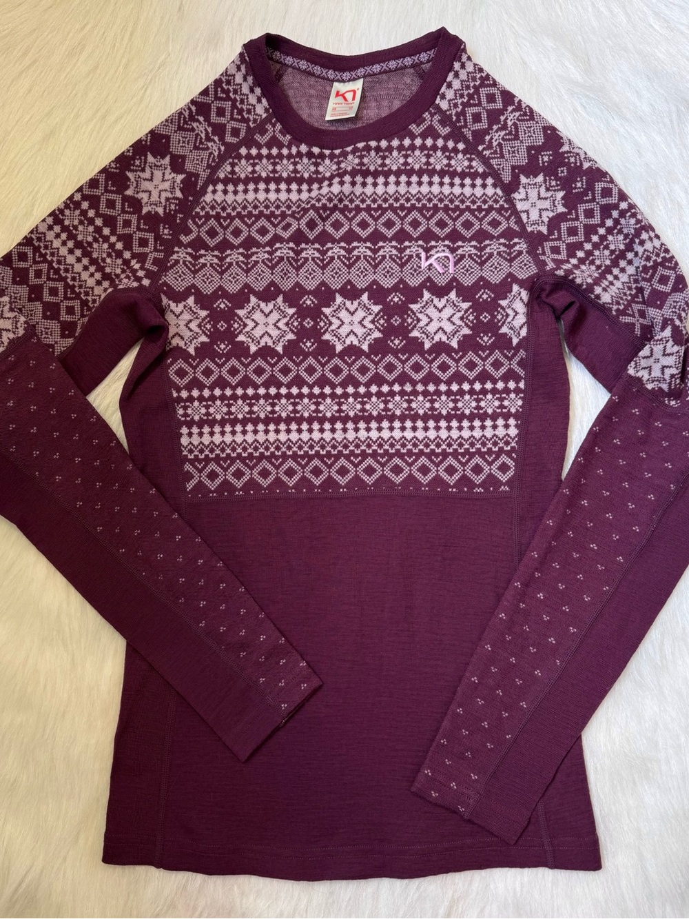 NWOT Kari Traa Anna Long Sleeve 100% Merino Wool Top 💜 - Picture 2 of 4